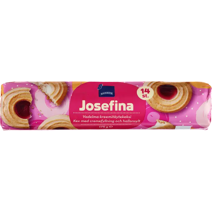 Rainbow 175g Josefina vadelma-kreemitäytekeksi