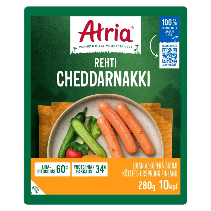 Atria Rehti Cheddar nakki 280g