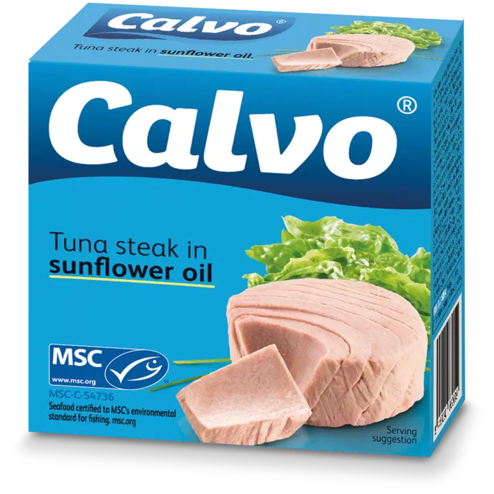 Calvo tonnikala auringonkukkaöljy MSC 160/104g