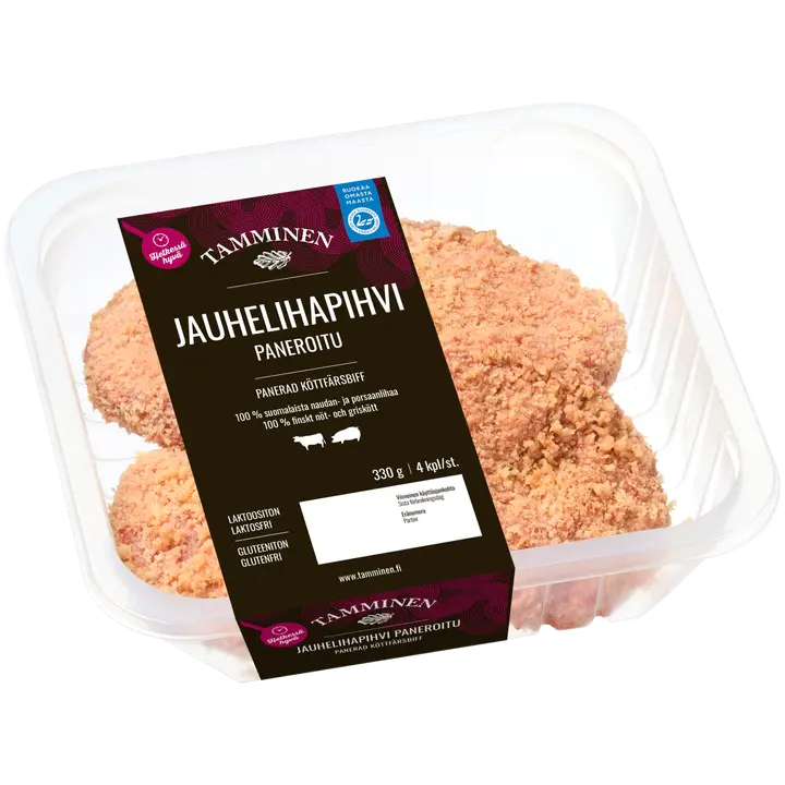 Tamminen jauhelihapihvi paneroitu 4kpl 330g