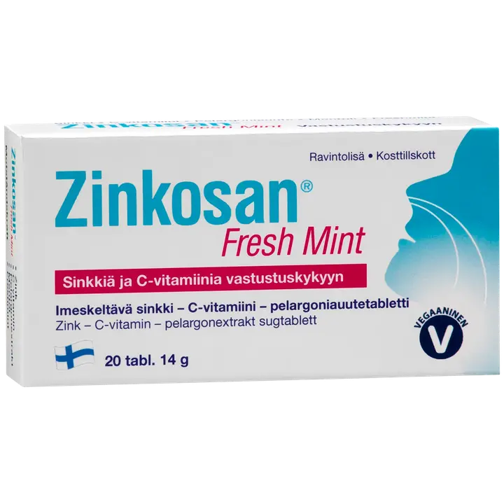 Zinkosan aromatiseeritud imemistabletid kurgule Fresh Mint 20 tk.