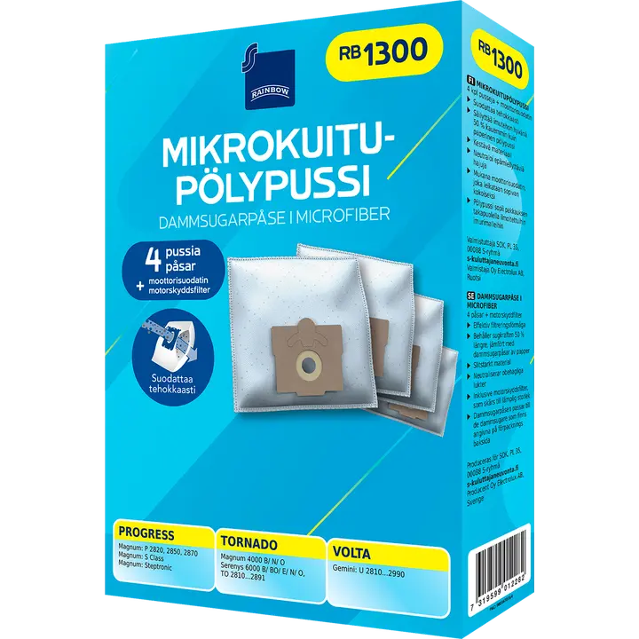 Rainbow pölypussi RB1300 4kpl + moottorisuodatin