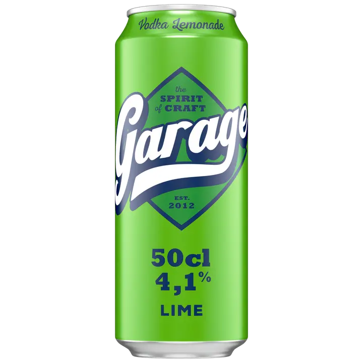 Garage Vodka Lemonade Lime maustettu alkoholijuoma 4,1 % tölkki 0,5 L