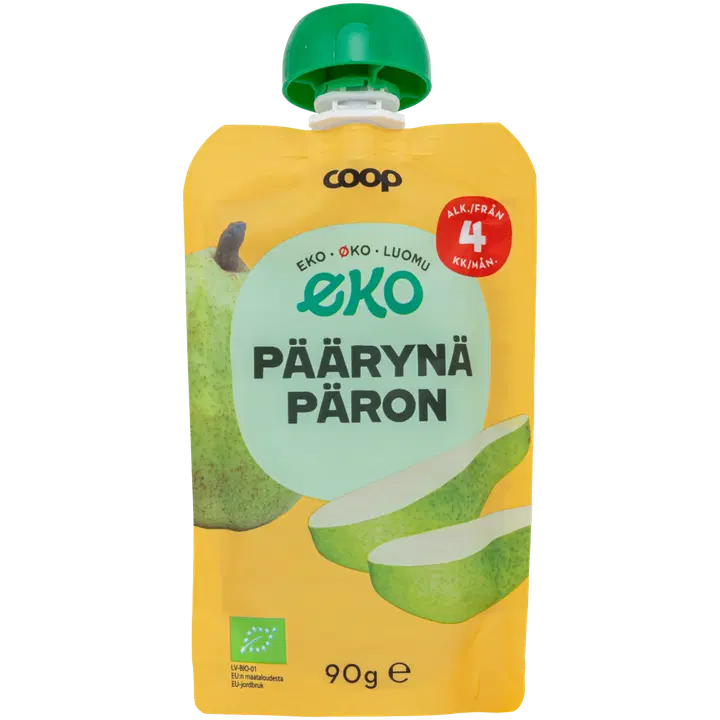 Coop Eko smoothie päärynä luomu 90 g 4 kk