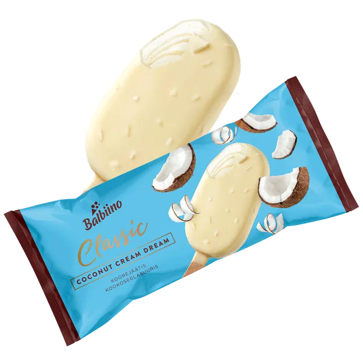 Classic Koore-pulgajäätis Kookose lisandiga Kookose glasuuris 69 g