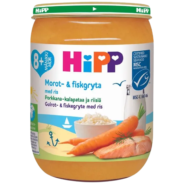 HIPP PÜREE RISOT-PORG-LÕHE 190G 8K