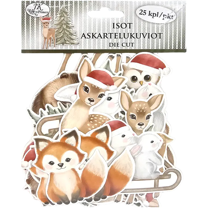 J.K. Primeco isot askartelukuviot Metsäneläimet joulu 25kpl