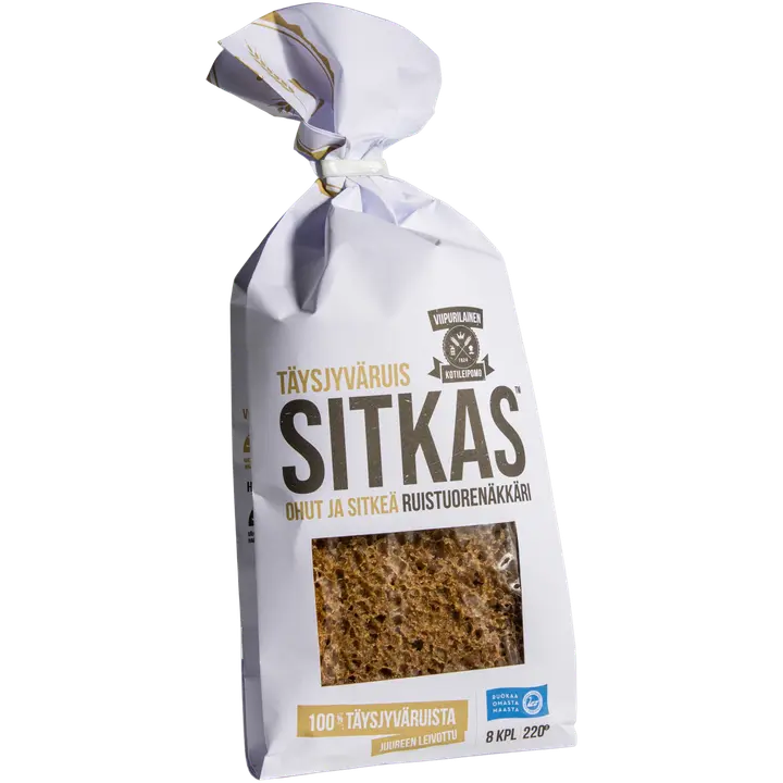 Viipurilainen 220g Sitkas 100% ruis tuorenäkkäri 8kpl