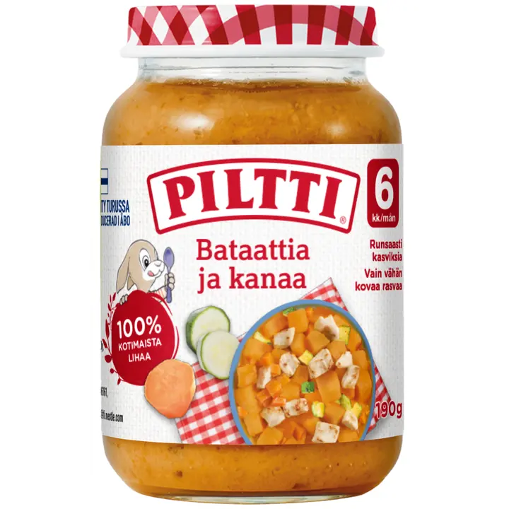 Piltti 190g Bataattia ja kanaa lastenateria 6kk