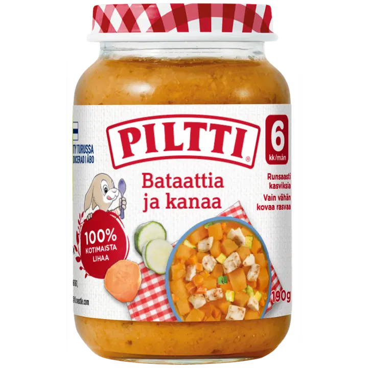 Piltti 190g Bataattia ja kanaa lastenateria 6kk