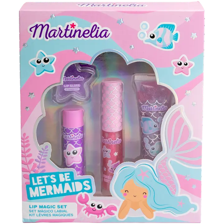 Martinelia Let's Be Mermaids Lip Magic Set: huulivoide, huulikiilto, swirly-huulikiilto, huulikiiltopurkki