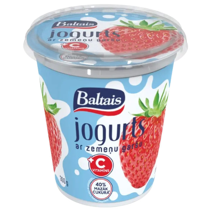 Baltais maasika jogurt, 300 g
