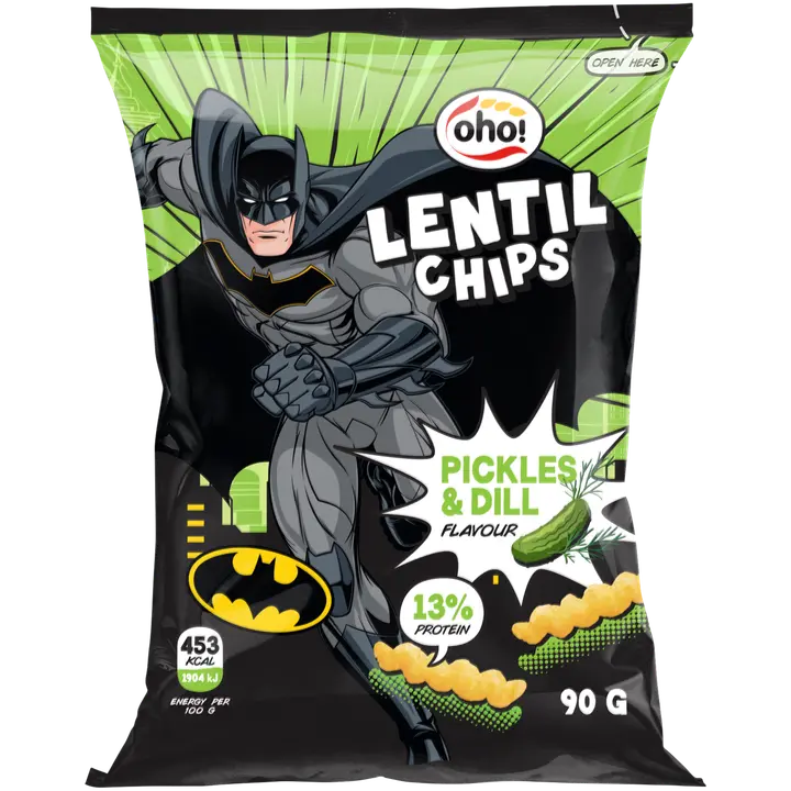 Oho! Läätsekrõpsud hapukurgi- ja tillimaitselised 90g