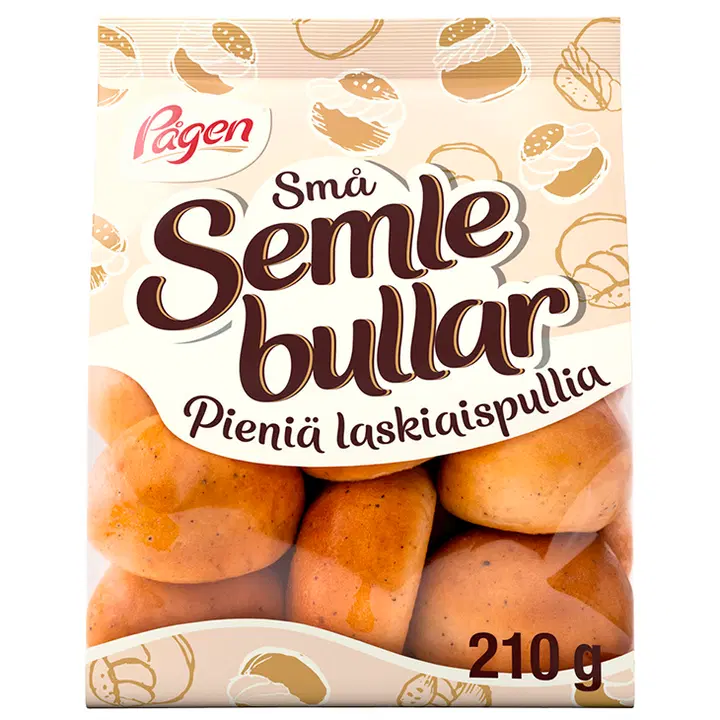 Pågen Små Semlebullar med kardemumma vehnäpullat kardemummalla 210g