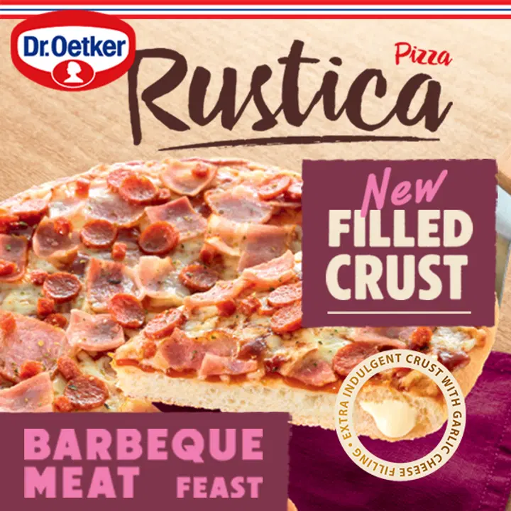 Dr. Oetker Rustica Filled Crust BBQ Meat pakastepizza 495 g