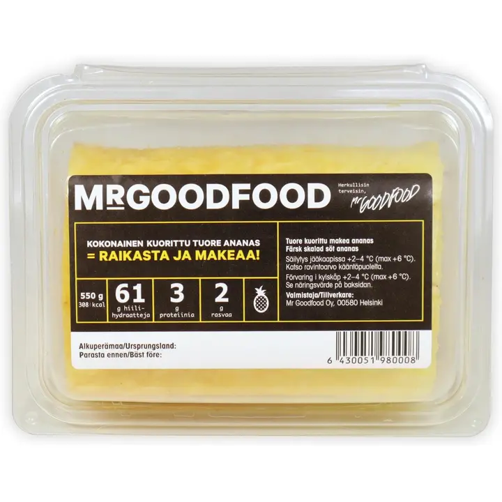 Mr Goodfood Kokonainen kuorittu ananas 570g