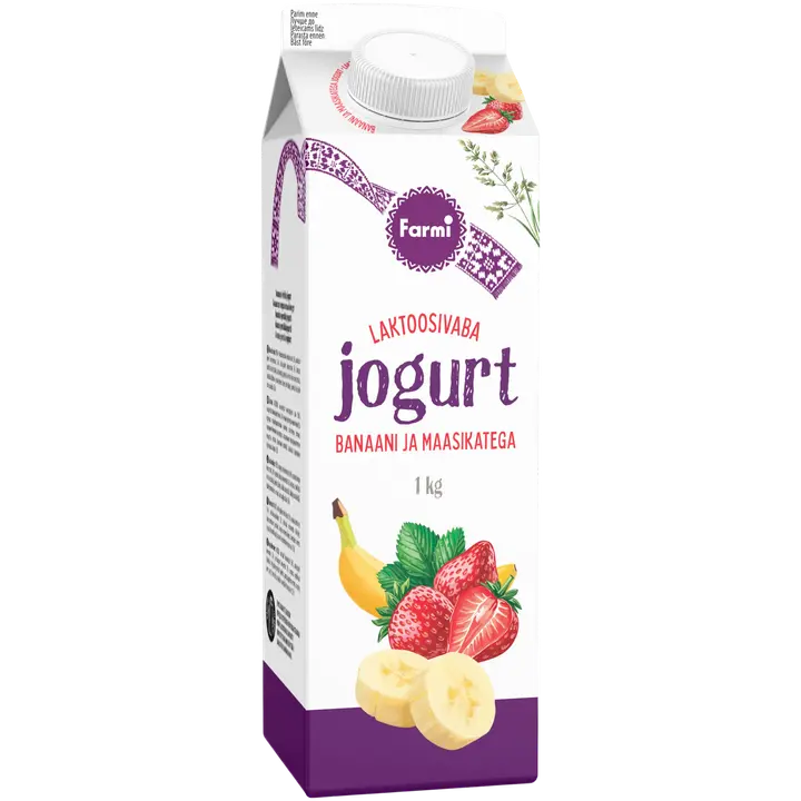 Farmi jogurt maasika-banaani laktoosivaba, 1 kg