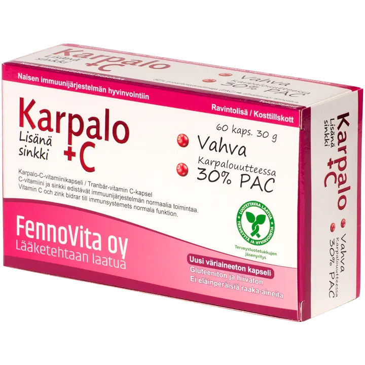 Fennovita 30g Ravintolisä Karpalo + C 60 kaps