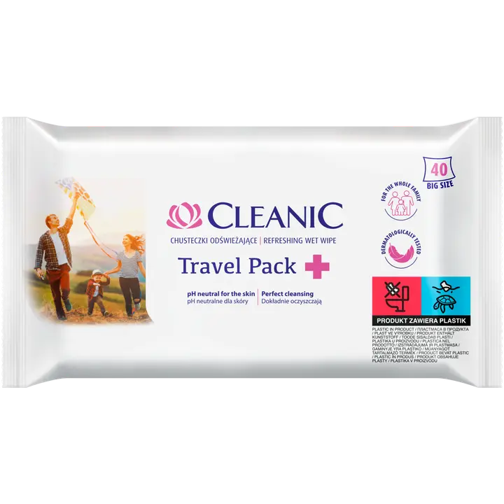Niisked salvrätikud Cleanic travel pack 40tk