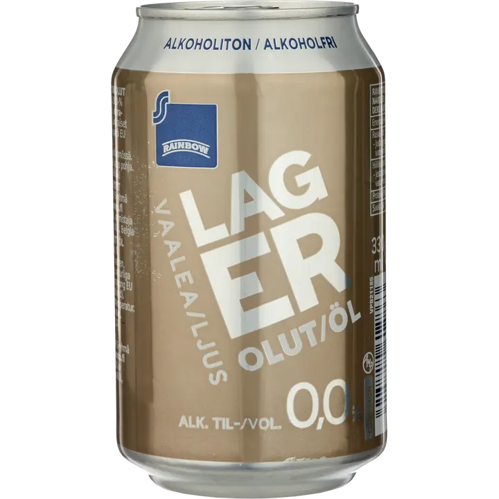 Rainbow alkoholiton 0,0% vaalea lager olut 33cl tlk