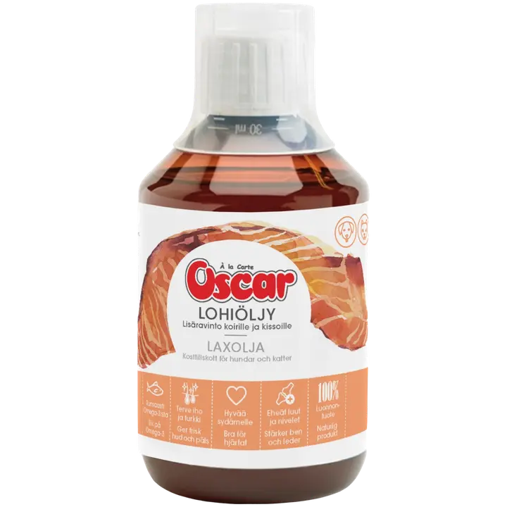Oscar Lohiöljy Lisäravinto koirille ja kissoille 300ml