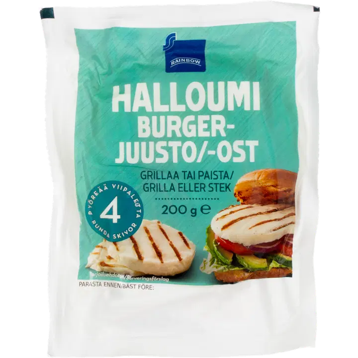 Rainbow halloumi burgerjuustoviipaleet 4X50g