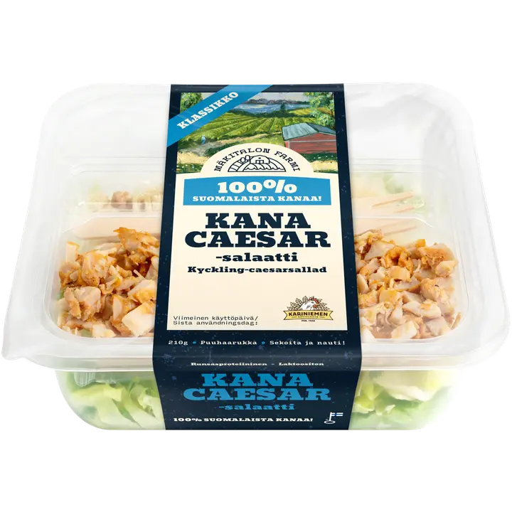 Mäkitalon Farmi Salaattiateria Kana-caesarsalaatti 210g