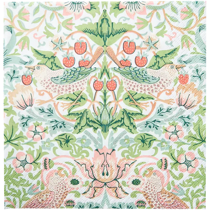 William Morris Strawberry Thief pastelli lautasliina 20kpl/24cm