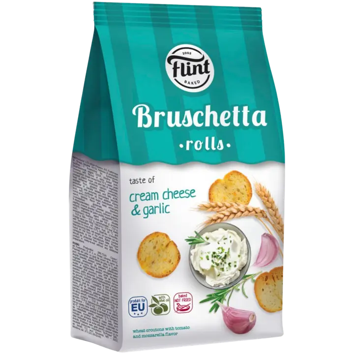 Flint bruschetta rolls toorjuustu- ja küüslaugumaitselised saiakrõpsud 65g
