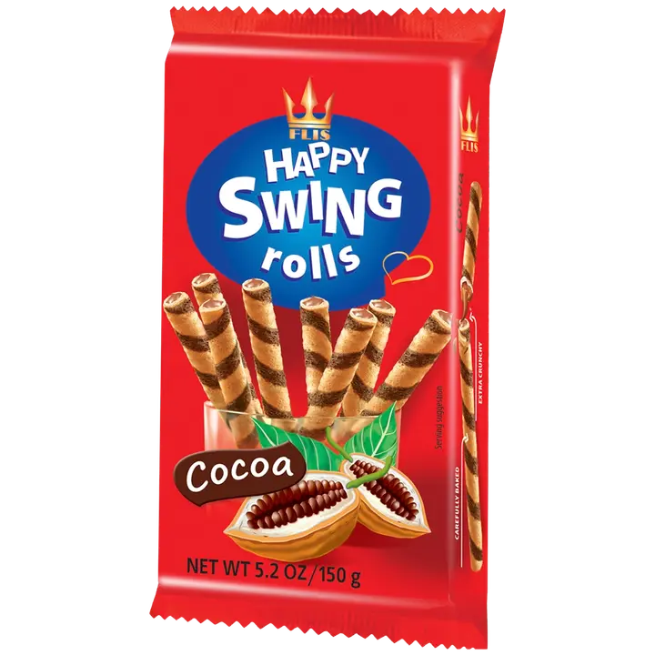 Happy Tubes vahvlirullid kakao 150 g