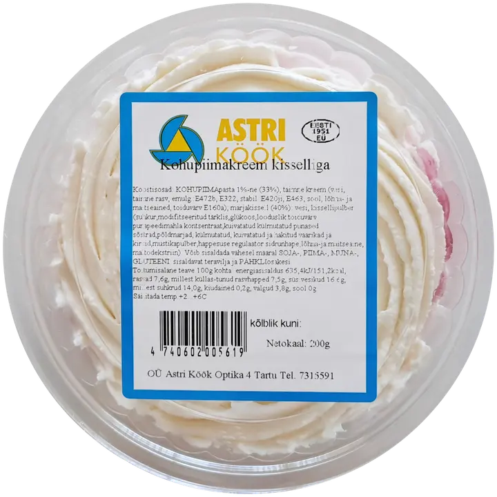 Astri Köök Kohupiimakreem Kisselliga 200 G