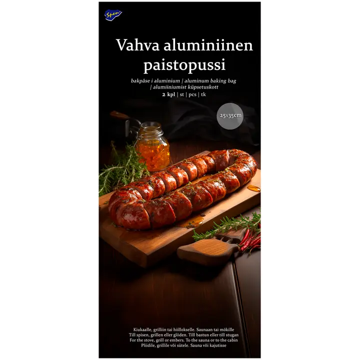 Spen paistopussi alumiini 25x35cm 2 kpl