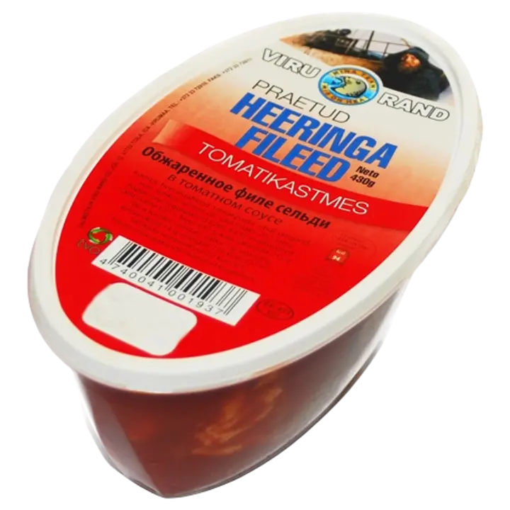 Viru Rand Heeringafilee Praetud Tomatikast. 430 G