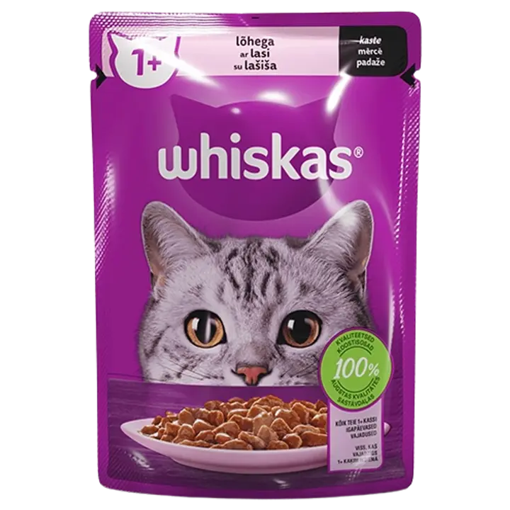 Whiskas 1+ lõhe 85g märgtoit