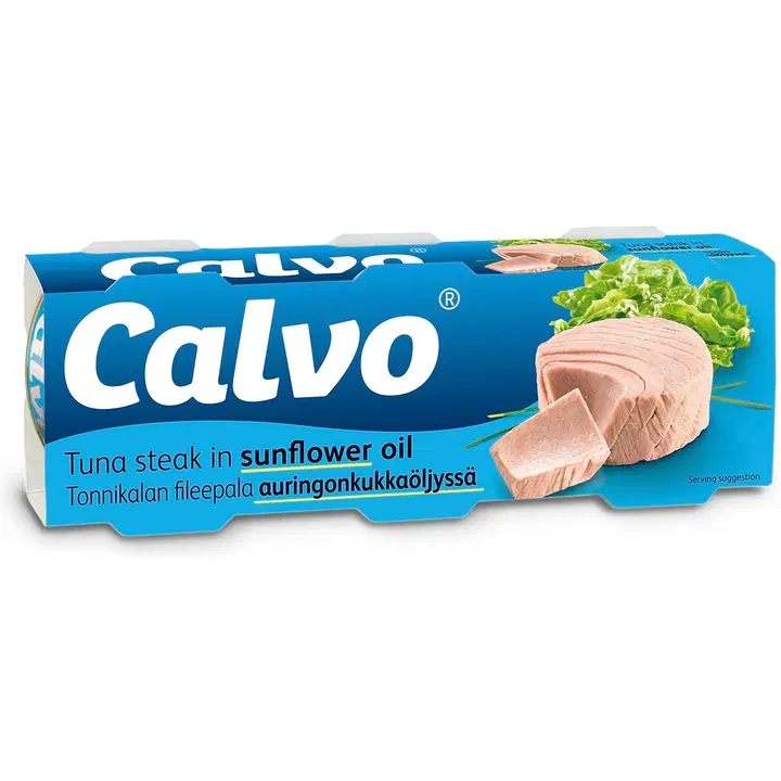 Calvo tonnikala auringonkukkaöljyssä 3x80/52g