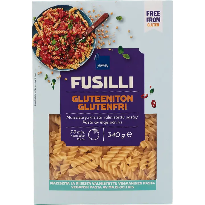 Rainbow Fusilli Gluteeniton 340g