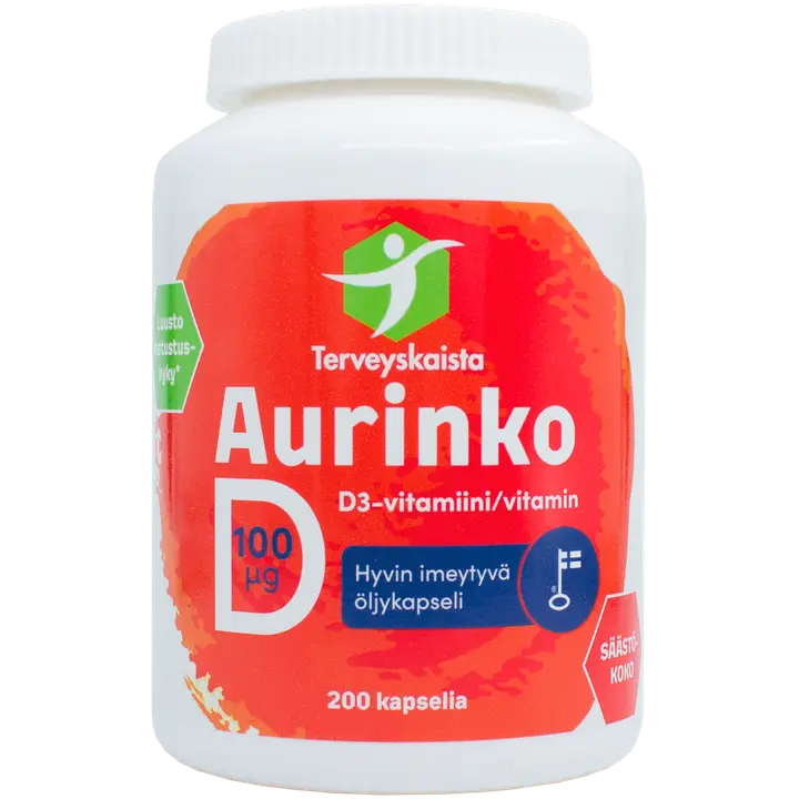 Terveyskaista Aurinko D 100 µg 200 kaps.