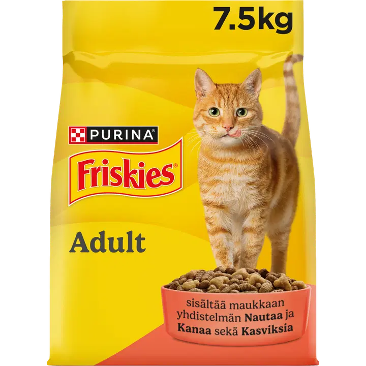 Purina Friskies Nautaa ja Kanaa Kissan kuivaruoka 7,5kg