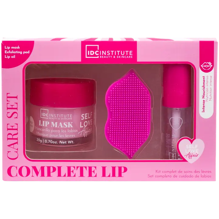 IDC Institutein huultenhoitosetti sisältää kuorintalapun, yönaamion ja huuliöljyn. Saat pehmeät, ravitut ja kiiltävät huulet helposti ja tehokkaasti – koko hoito yhdessä paketissa!