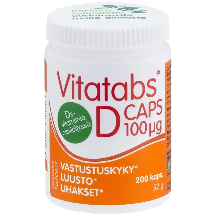 Vitatabs D-Caps 100 D3-vitamiinikapseli 200 kaps