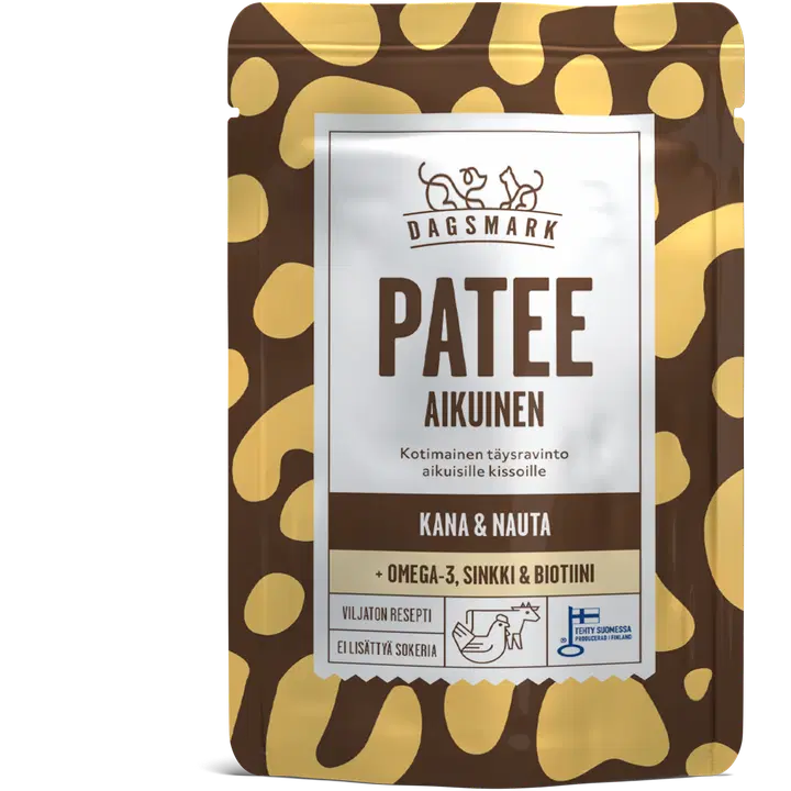 Dagsmark PATE vuxen, kyckling-nöt helfoder för vuxna katter 70 g