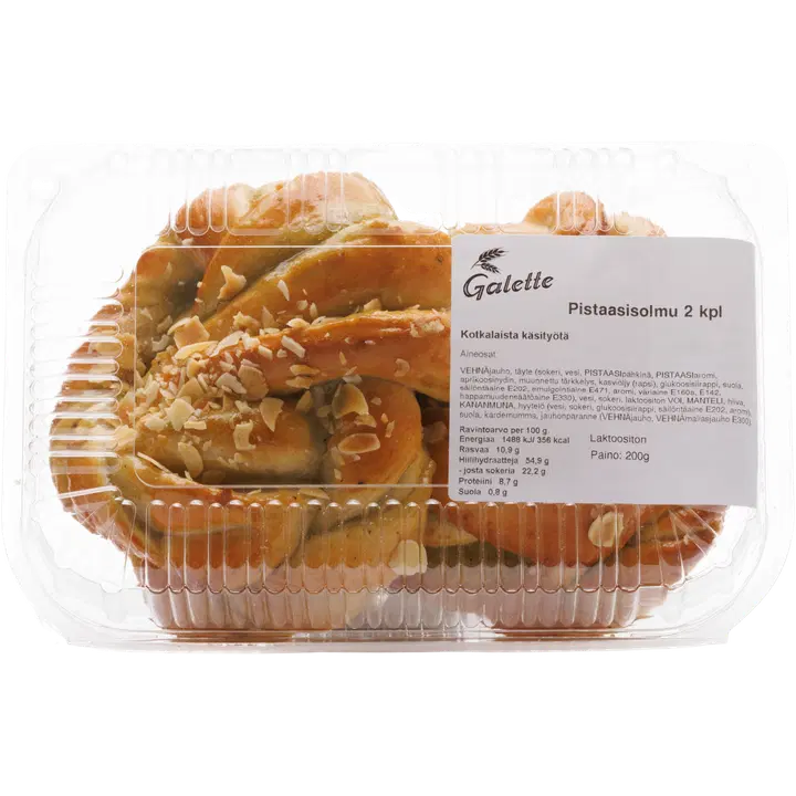 Pistaasisolmu pulla 2 kpl Galette