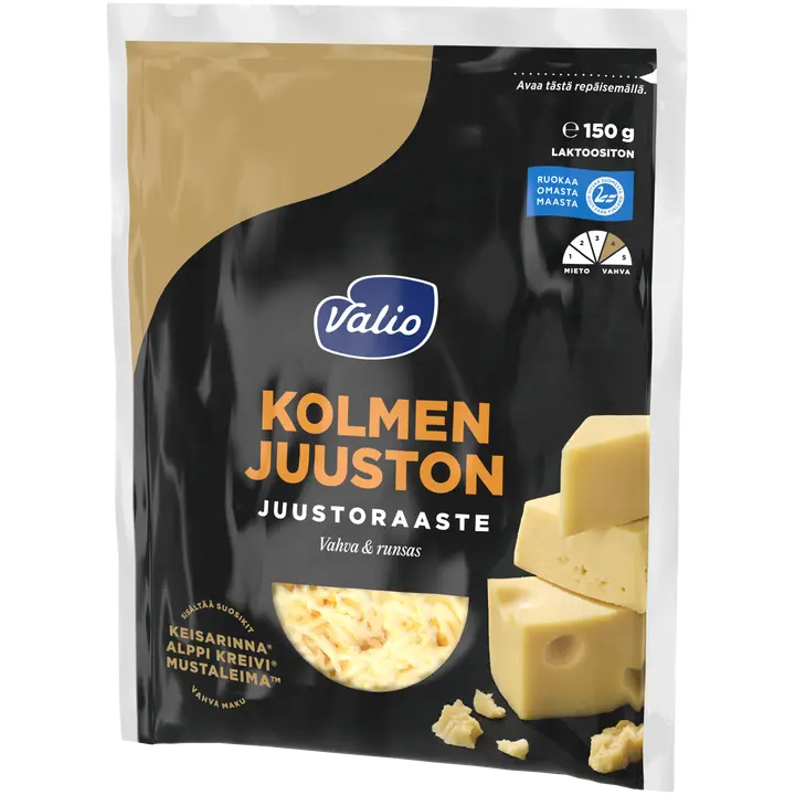 Valio kolmen juuston e150 g juustoraaste