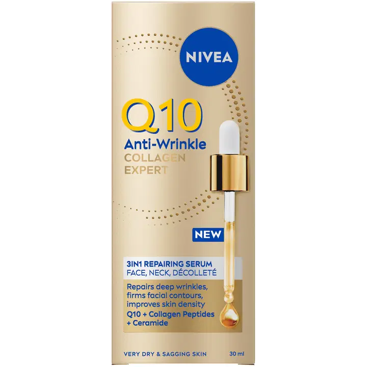 NIVEA 30ml Q10 Anti-Wrinkle Collagen Expert 3in1 Repairing Serum -kasvoseerumi