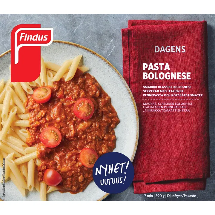 Findus Dagens  Pasta Bolognese 390g, pakaste