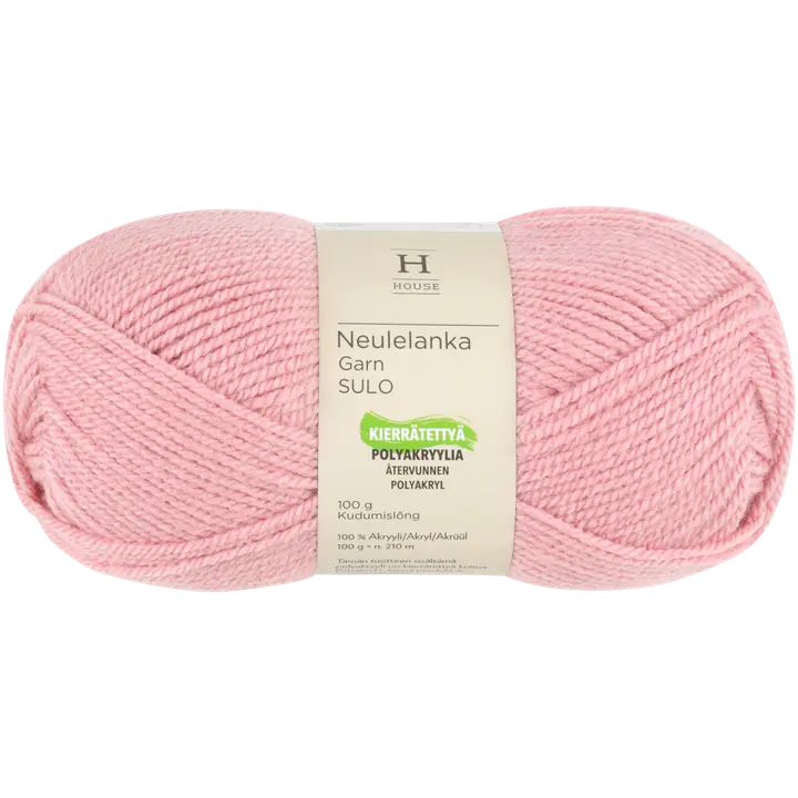 House neulelanka akryyli Sulo 100 g Old rose pink 6822