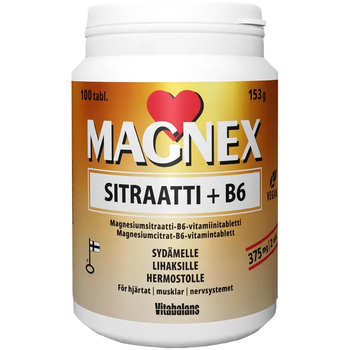Magnex sitraatti + B6- vitamiini 100 tabl.