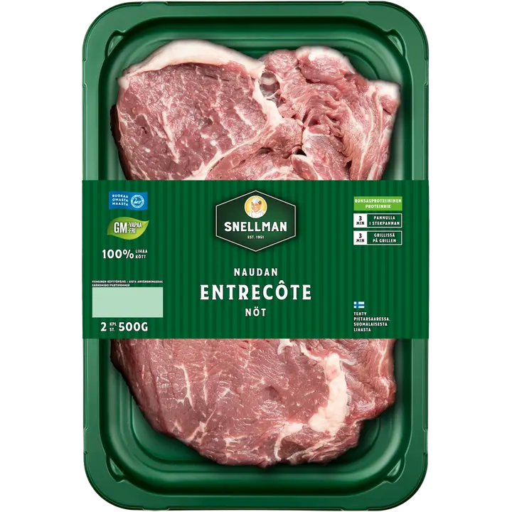 Snellman Naudan entrecote 2 kpl 500g