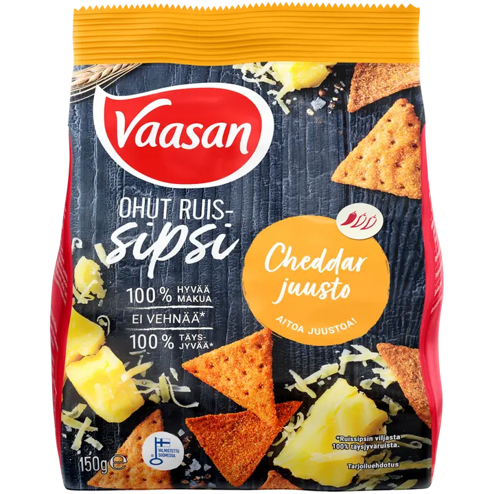 Vaasan Ruissipsi Cheddar Juusto 150g