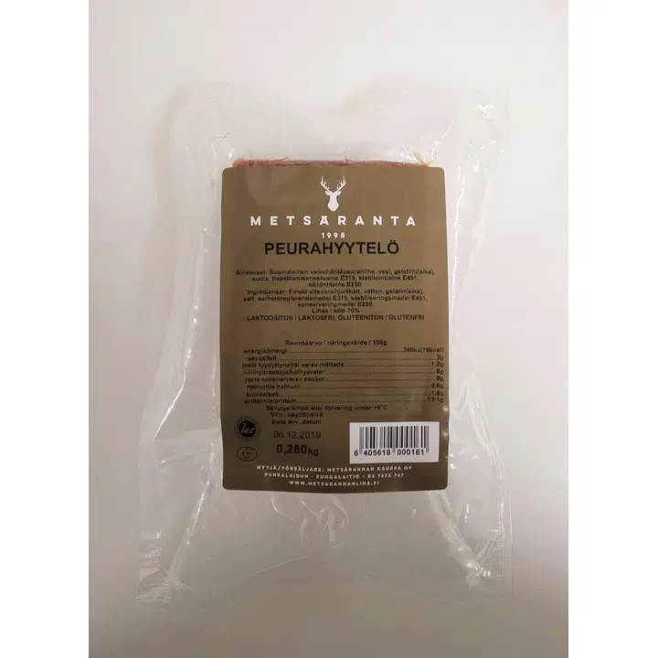 Metsäranta Peurahyytelö 280g, suomalaista valkohäntäpeuranlihaa, lihaa 70%